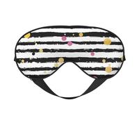 Glitter Rainbow Polka Dot Stripe Black and White Printed Eye Mask,Blackout Sleep & Eye Mask for Women,Sleep Mask with Adjustable Strap, Suitable for Both Bedtime and Travel