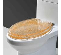 Glitter Resin Toilet Seat with Quick Release and Silent Design Strong Bearing Capacity Suitable for U/V/O Type Toilets.