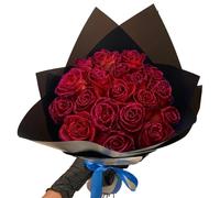 Glitter Rose Bouquet, Artificial Roses Flowers with Shiny Fake Roses - DIY Valentine's Day Gift - Love Gift (Red, 50 Pieces)