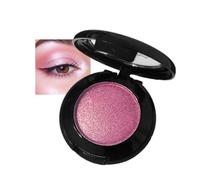 Glitter Rose Pink Single Eyeshadow, Shimmer Diamond Pressed Powder, Blendable Bright Eye Shadow Palette, Waterproof Eyes Makeup with Brush Mirror for Women and Girls