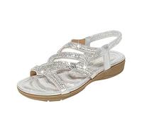 Glitter Sandals, Women's Flat Rhinestones, Women's Sandals Black with Rhinestone Appliqué & Elastic Heel Holder, Non-Slip Sandals, Flat Shoes, Trekking Sandals, Women's Shoes, Boho Barefoot Shoes