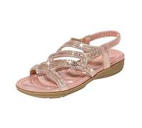 Glitter Sandals, Women's Flat Rhinestones, Women's Sandals Black with Rhinestone Appliqué & Elastic Heel Holder, Non-Slip Sandals, Flat Shoes, Trekking Sandals, Women's Shoes, Boho Barefoot Shoes