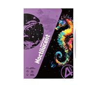 Glitter Scratchboard Art Set, 4 x Handmade Scratch Pictures, A4, Landscape Animal Motifs, Craft Art, Creative Toy, Doodle Cards for Children, Teenagers, Adults