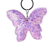 Glitter Sequin Butterfly Key Ring, Mini Soft KeyChain Bag Hanging Car Phone Ornament Doll Decor Girls Boys Gift - Purple Stylish and Popular Durability