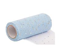 Glitter Sequin Mesh Rolls, DIY Multi-use Wreath Decorations Sheer Ribbon, Deco Ribbon Wrapping Ribbon for Door Wreaths, Gift Wrapping, Bows, DIY Craft,Baby Blue