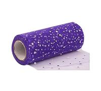 Glitter Sequin Mesh Rolls, DIY Multi-use Wreath Decorations Sheer Ribbon, Deco Ribbon Wrapping Ribbon for Door Wreaths, Gift Wrapping, Bows, DIY Craft,Dark Purple
