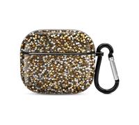 Glitter Sequin Spot Bluetooth Earbuds Case Cover Full Body Shockproof Protection Hard Case Support Wireless Charging with Keychain Personalized Gift for AirPods 3