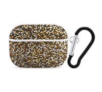 Glitter Sequin Spot Earbuds Organizer Shockproof Protective Airpods Pro Cover with Carabiner Clip Anti Fall Carrying Earphone Case Cover for Airpods Pro 2nd Generation White