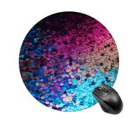 Glitter Sequin Spot Mouse Pad Round Mouse Mat with Non-Slip Rubber Base, Washable Desktop Protection Mat for Home Office Decor Desk Accessories, 7.8inch