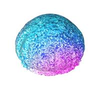 Glitter Sequin Spot Print Shower Cap For Women Reusable Double Layer Stylish Soft Bath Cap With Lining Elastic Band