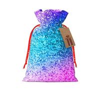 Glitter Sequin Spot Printed Drawstring Plaid Linen Gift Bag Chic & Festive Gift Packaging For Party Decor