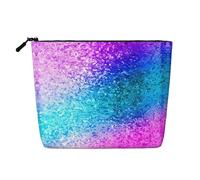 Glitter Sequin Spot Versatile Travel Toiletry Bag - Fake Hemp Makeup Bag for Multi-use - Cosmetic Accessories Organizer