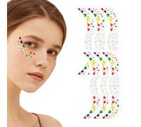 Glitter Sequins | Cosmetic Stickers, 6 Pieces with Creative Stars and Hearts Designs for Parties, Concerts, Meetings, Daily Performances, Festivals and Events