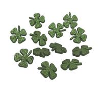 Glitter Shamrock Craft Buttons, 50 Count - Green Clover Plastic Sewing Buttons with Shank Back for St. Patrick’s Day Crafts & DIY Projects