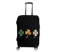 Glitter Shamrock Four Leaf Clover Luggage Cover Washable Suitcase Protector Anti-Scratch Suitcase Covers Fits 18-32 Inch XL