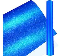 Glitter Shining Beads Adhesive Permanent Vinyl DIY Craft Vinyl Sticker for Silhouette Tumblers Cameo Craft Cutter Letters, Banners,Glass Mirrors, 30cm by 150cm (Blue)
