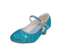 Glitter Shoes Women's Performance Dance Shoes Closed Toe Princess Shoes Casual Shoes Low Heel Soft Sole Training Shoes for Women Salsa Latin Wedding Party, blue, 7 UK