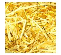 Glitter Shredded Tissue Paper, 2-Colour Filling Material Gift Ribbon with Gold Threads Shredded Paper(Light Yellow,500g)