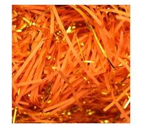 Glitter Shredded Tissue Paper, 2-Colour Filling Material Gift Ribbon with Gold Threads Shredded Paper(Orange,1000 g)