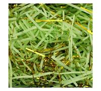Glitter Shredded Tissue Paper, 2-Colour Filling Material Gift Ribbon with Gold Threads Shredded Paper(Light Green,1000 g)