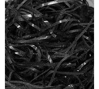 Glitter Shredded Tissue Paper 200g, Raffia Gift Filler Paper Shreds Box Basket Grass Craft Raffia Ribbon for Boxes Packaging Decoration Easter Hamper Basket Filling (Glitter Black)