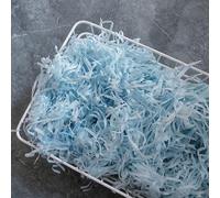 Glitter Shredded Tissue Paper, 50-500g Iridescent Shredded Paper Gift Filler, Lightweight Crinkle Cut Fillers(Style E/Light Blue,50g)