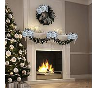 Glitter Silver Christmas Flowers Poinsettia Garland for Holiday Decorations 60pcs for Home (Generic5utfvzncbe-210908XU01-2)