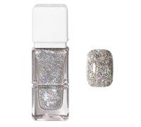 Glitter Silver Nail Polish,Diamond Sparkly Silver Nail Polish,Flash Shinny Nail Varnish for Women,Shimmer Nail Varnish Quick Dry&Long Lasting,Holographic Nail Paint Sequins Nail Art No Need Cure