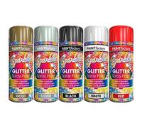 Glitter Silver Spray Paint 200ml / 1x Pair of Disposable Gloves Dazzling Effect to Your Hobby Craft & Art Work by Swiss Signature (Glitter Silver, 1 Pack)