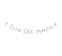 Glitter Silver Two the Moon Banner Kid¡s Second Birthday Party Bunting Garland
