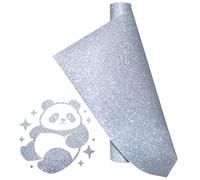 Glitter Silver Vinyl Heat Transfer Vinyl Silver HTV Vinyl Rolls Pack 12 Inch x 5 Feet Iron on Vinyl for Cricut, T-Shirts DIY Design, Silhouette Cameo for Heat Press Machine