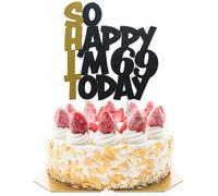 Glitter Sixty Nine Cake Toppers For 69 Years Old Birthday Party Decorations Supplies Favors Funny Happy 69th Birthday Cake Topper For Women Men DAD MOM Him Her Cake Decorations Gold Black