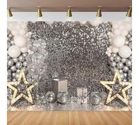 Glitter Sliver Disco Party Photography Backdrop Women Birthday Cake Table Decor Adult Child Portrait Shooting Background Banner 250x180CM