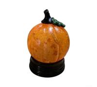 Glitter Snow Pumpkin Light LED Resin 10x14cm(Without Electricity) | Shake for snow effect, golden glitter swirl, warm orange LED, resin build, cozy autumn vibe