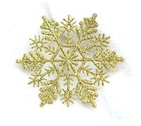 Glitter Snowflake Shape Hanging Decorations Christmas Tree Ornament Window Decoration,24Pcs (gold)