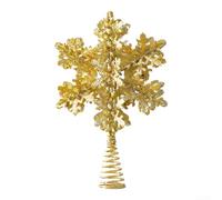 Glitter Snowflake Tree, Gold Iron Metal Star Christmas Ornament with | Rustic Textured Finish, Large Festive Holiday Decoration for Party Ceiling and Home Decor, Fits Trees 1.2m to 2.4m