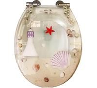 Glitter Soft Close Toilet Seat - Top/Shutter/Standard Fixing with Sparkle Resin Design(Clear)