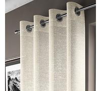 Glitter Sparkle Ring Top Voile Curtain Panel - Cream (Adele 55" W x 108" D)