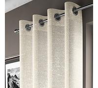 Glitter Sparkle Ring Top Voile Curtain Panel - Cream (Adele 55" W x 72" D)