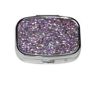 Glitter Sparkles Shimmer,Meta Pill Box 2 Compartment Medicine Case,Portable Organizer