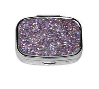 Glitter Sparkles Shimmer,Meta Pill Box 2 Compartment Medicine Case,Portable Organizer,Rectangle Meta Portable Organizer Pill Box 1247 Compartment Medicine Case