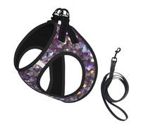 Glitter Sparkles Shimmer,Pet Harness,Adjustable Reflective Dog Harness,Pet Leash Vest,S