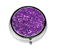 Glitter Sparkles Shimmer PrintingMeta Pill Box 3 Compartment Medicine Case,Portable Organizer