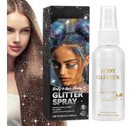 Glitter Spray - 80 ml - Instant | Holographic Shiny Glitter Spray for Body Hair - Highlighter Glow Loose Powder - Prom Accessories for Women Men Skin Facial Stage Concert