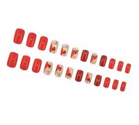 Glitter Square Fake Nails Heart Paper Plain Design Nails Valentine's Day Press For Party And Date