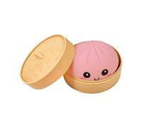 Glitter Squishies Dumpling Toy, Giant Dumpling Squishy Toy, Squishiest Dumplings with Steamer Box, Large Stress Relief Sensory Ball, for Kids & Adults(Pink)