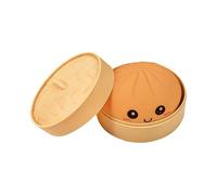 Glitter Squishies Dumpling Toy, Giant Dumpling Squishy Toy, Squishiest Dumplings with Steamer Box, Large Stress Relief Sensory Ball, for Kids & Adults(Orange)