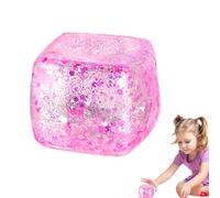 Glitter Squishy Cube Cube Stress Toy Large Stress Slow Rebound Sugar Ball Glitter, Lightweight Balls for Kids Sensory Squeeze Toy Classroom Cube Fidget For Relaxation
