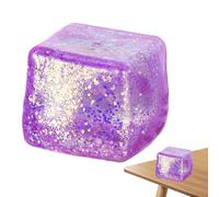 Glitter Squishy Cube Cube Stress Toy Large Stress Slow Rebound Sugar Ball Glitter, Lightweight Balls for Kids Sensory Squeeze Toy Classroom Cube Fidget For Relaxation