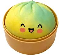 Glitter Squishys Dumpling with Bamboo Steamer Box for Adults Collection, Mystery Surprise Bao Bun Dumpling Soft Squeeze Stress Relief Toy Sensory Fidget Toys Party Favors Yellow